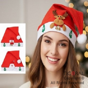 GORRO PAPA NOEL ATERCIOPELADO DISE�OS SURTIDOS X 1